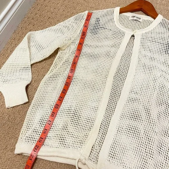 Vintage Sheer Square Crochet Cardigan Ivory – XS - Picture 9 of 11